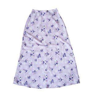 Paul Harris‎ Design Vintage 90s Pastel Purple Floral Midi Skirt  Fairy Grunge